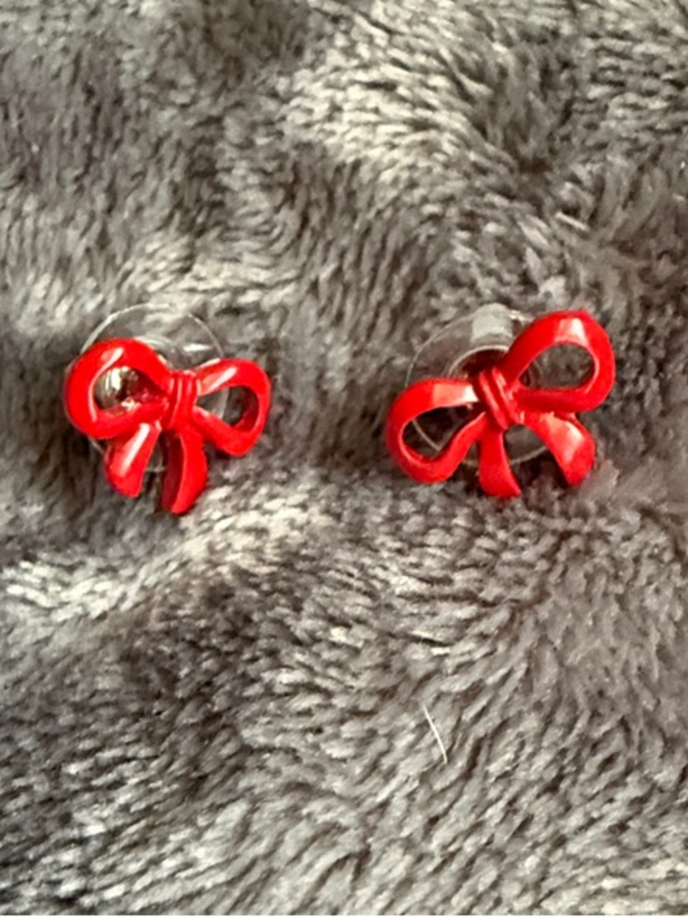 Red Bow Stud Earrings - Classic Women's Jewelry